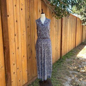 Vintage 1990s Blue Blouse & Pant Set size Small